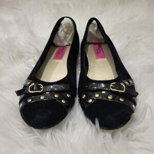 Racheal's Shoes ( Brand) Black Suede Studded GIirls‎ Loafers Size 4